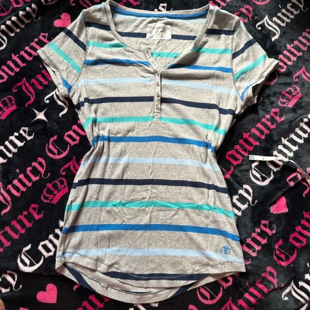 Y2K Aeropostale Henley Short Sleeve Size XL